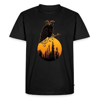 Owl bird cute gift idea - Men's Premium Organic T-Shirt - black - Front - Nico (187cm)