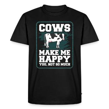 Idée cadeau vache amant vache fermier - T-shirt Premium bio Homme - noir - Devant - Nico (187cm)