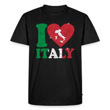 Italie - T-shirt Premium bio Homme - noir - Devant - Nico (187cm)