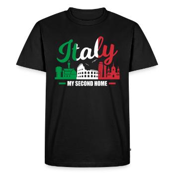 Italie - T-shirt Premium bio Homme - noir - Devant - Nico (187cm)