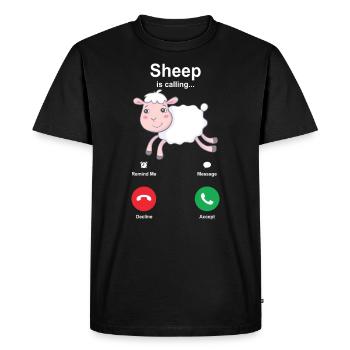 sheep - Men's Premium Organic T-Shirt - black - Front - Nico (187cm)