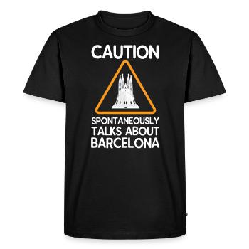 Barcelone - T-shirt Premium bio Homme - noir - Devant - Nico (187cm)