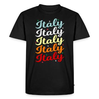 Italy - Men's Premium Organic T-Shirt - black - Front - Nico (187cm)