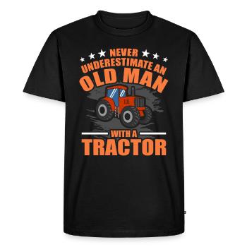 tracteur - T-shirt Premium bio Homme - noir - Devant - Nico (187cm)