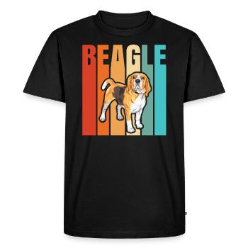 beagle - T-shirt Premium bio Homme - noir - Devant - Nico (187cm)