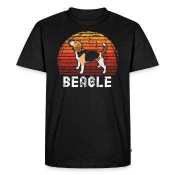 beagle - T-shirt Premium bio Homme - noir - Devant - Nico (187cm)