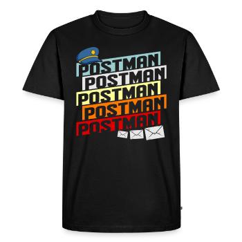 Post postman post saying letter postman gift - Men's Premium Organic T-Shirt - black - Front - Nico (187cm)