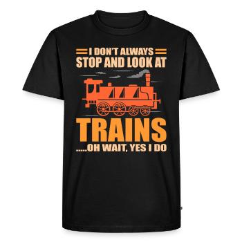 train - Men's Premium Organic T-Shirt - black - Front - Nico (187cm)