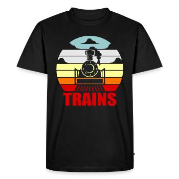 train - Men's Premium Organic T-Shirt - black - Front - Nico (187cm)