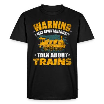 train - Men's Premium Organic T-Shirt - black - Front - Nico (187cm)