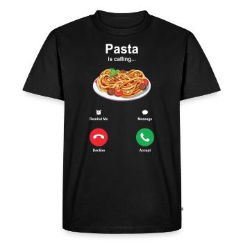 pasta - Men's Premium Organic T-Shirt - black - Front - Nico (187cm)