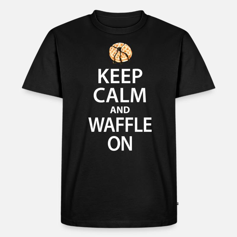 Waffel - Männer Premium Bio T-Shirt - Schwarz