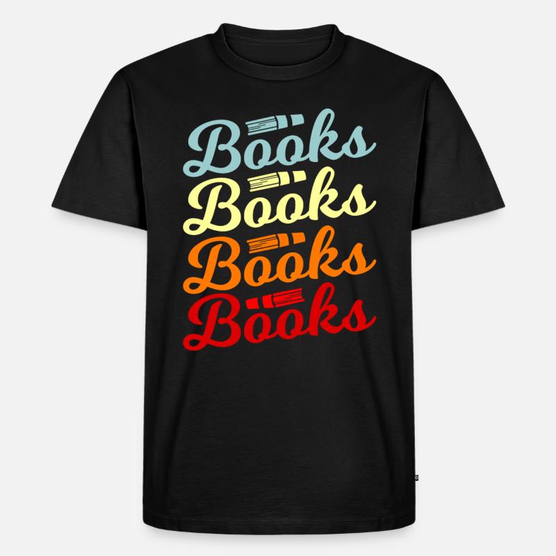 Buchwurm Geschenkidee - Männer Premium Bio T-Shirt - Schwarz