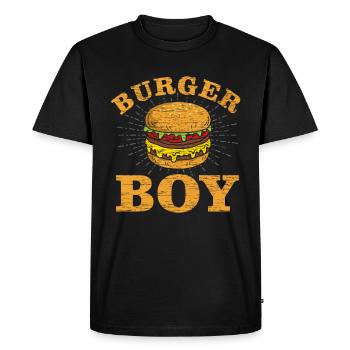 Burger - T-shirt Premium bio Homme - noir - Devant - Nico (187cm)