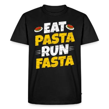 Pasta - Men's Premium Organic T-Shirt - black - Front - Nico (187cm)