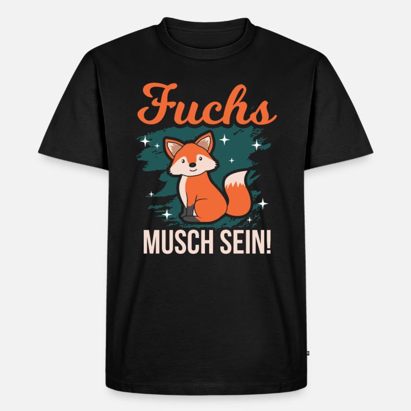 Fuchs - Männer Premium Bio T-Shirt - Schwarz