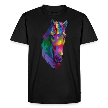 Idée cadeau de cadeau d'équitation douce de chevaux de cheval - T-shirt Premium bio Homme - noir - Devant - Nico (187cm)