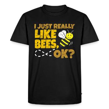 Bees - Men's Premium Organic T-Shirt - black - Front - Nico (187cm)