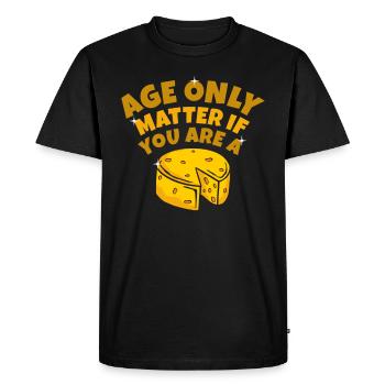cheese - Men's Premium Organic T-Shirt - black - Front - Nico (187cm)