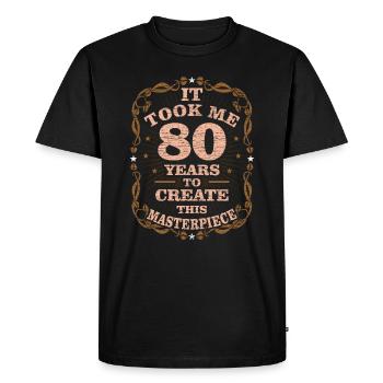 80e anniversaire - T-shirt Premium bio Homme - noir - Devant - Nico (187cm)