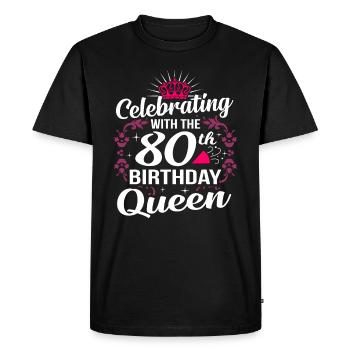 80e anniversaire - T-shirt Premium bio Homme - noir - Devant - Nico (187cm)