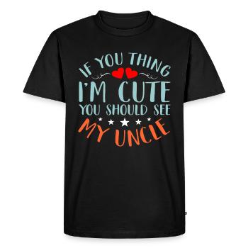 oncle - T-shirt Premium bio Homme - noir - Devant - Nico (187cm)