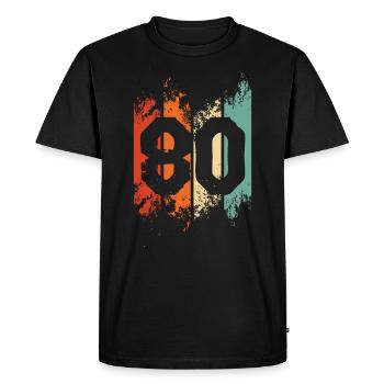 80e anniversaire - T-shirt Premium bio Homme - noir - Devant - Nico (187cm)