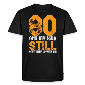80th birthday 80 years celebration gift idea - Men's Premium Organic T-Shirt - black - Front - Nico (187cm)