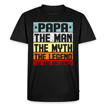 Papa papa - T-shirt Premium bio Homme - noir - Devant - Nico (187cm)