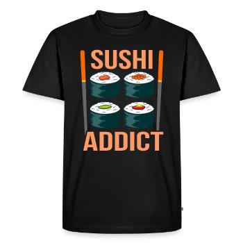Sushi - T-shirt Premium bio Homme - noir - Devant - Nico (187cm)
