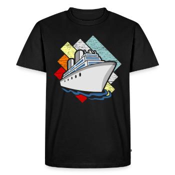 Bateau de croisière - T-shirt Premium bio Homme - noir - Devant - Nico (187cm)