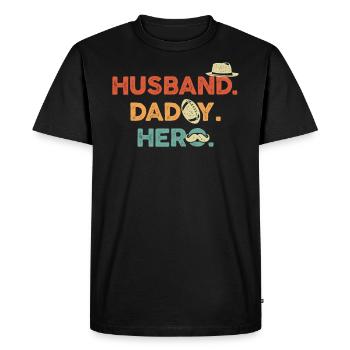 Papa papa - T-shirt Premium bio Homme - noir - Devant - Nico (187cm)
