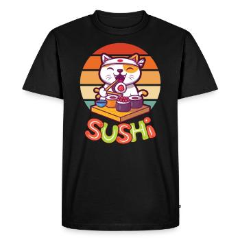 Sushi - T-shirt Premium bio Homme - noir - Devant - Nico (187cm)