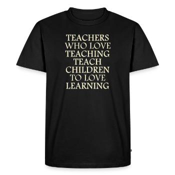 Enseignante - T-shirt Premium bio Homme - noir - Devant - Nico (187cm)