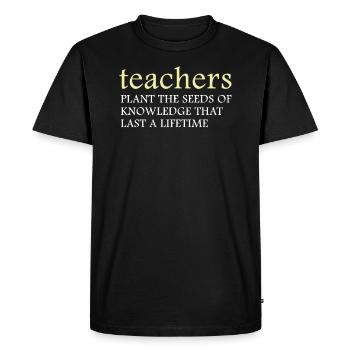 Enseignante - T-shirt Premium bio Homme - noir - Devant - Nico (187cm)