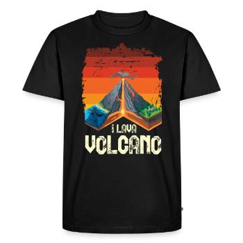 volcano - Men's Premium Organic T-Shirt - black - Front - Nico (187cm)