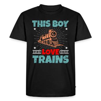 train - Men's Premium Organic T-Shirt - black - Front - Nico (187cm)