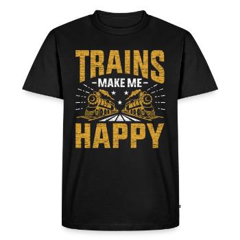 train - Men's Premium Organic T-Shirt - black - Front - Nico (187cm)