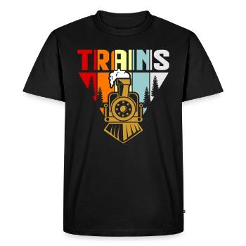 train - Men's Premium Organic T-Shirt - black - Front - Nico (187cm)