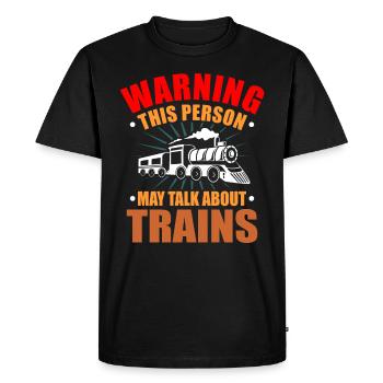 train - Men's Premium Organic T-Shirt - black - Front - Nico (187cm)
