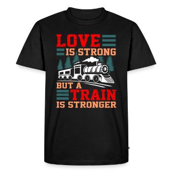 Train trains model railway railway gift - Men's Premium Organic T-Shirt - black - Front - Nico (187cm)