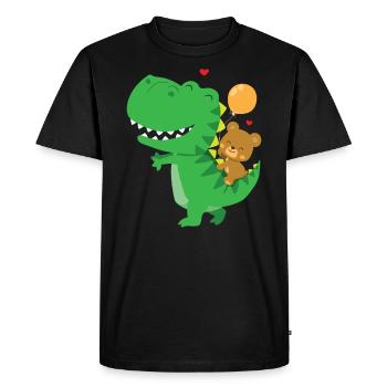 Idée cadeau dinosaure amoureux des dinosaures - T-shirt Premium bio Homme - noir - Devant - Nico (187cm)