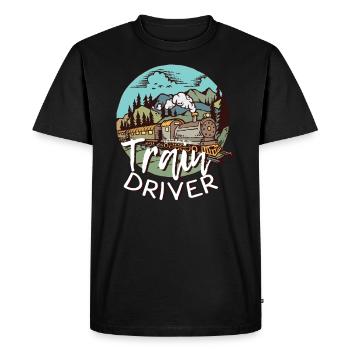 train - Men's Premium Organic T-Shirt - black - Front - Nico (187cm)