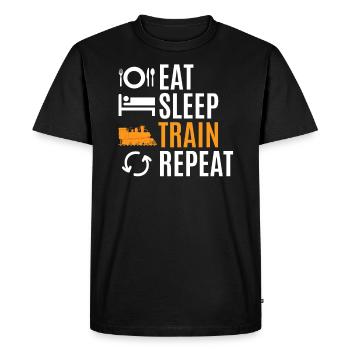 Train - T-shirt Premium bio Homme - noir - Devant - Nico (187cm)