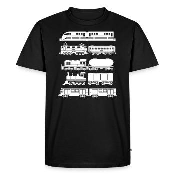 Train trains modèle ferroviaire cadeau de chemin de fer - T-shirt Premium bio Homme - noir - Devant - Nico (187cm)