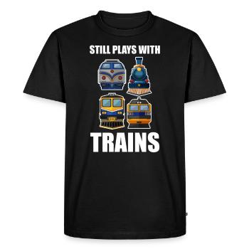 train - T-shirt Premium bio Homme - noir - Devant - Nico (187cm)