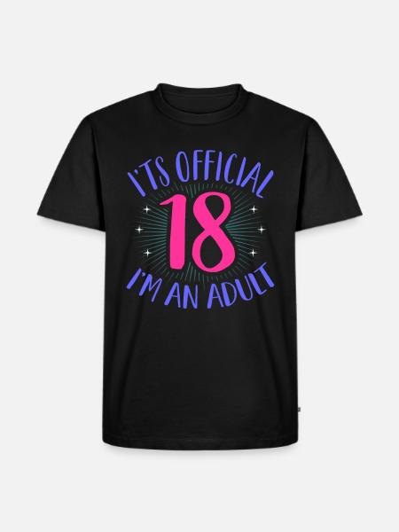 18th birthday - Men's Premium Organic T-Shirt - black