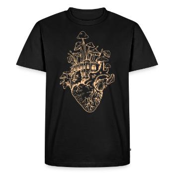 Cadeau de nourriture préféré aux champignons - T-shirt Premium bio Homme - noir - Devant - Nico (187cm)
