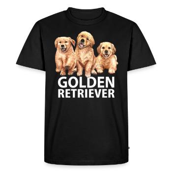 Idée cadeau chiot Golden Retriever - T-shirt Premium bio Homme - noir - Devant - Nico (187cm)