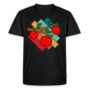 Pomme - T-shirt Premium bio Homme - noir - Devant - Nico (187cm)